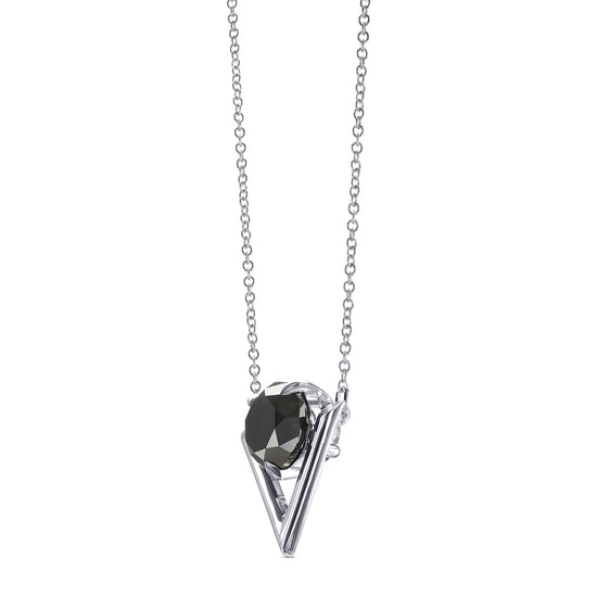 Fancy Black Round Solitaire Diamond Pendant