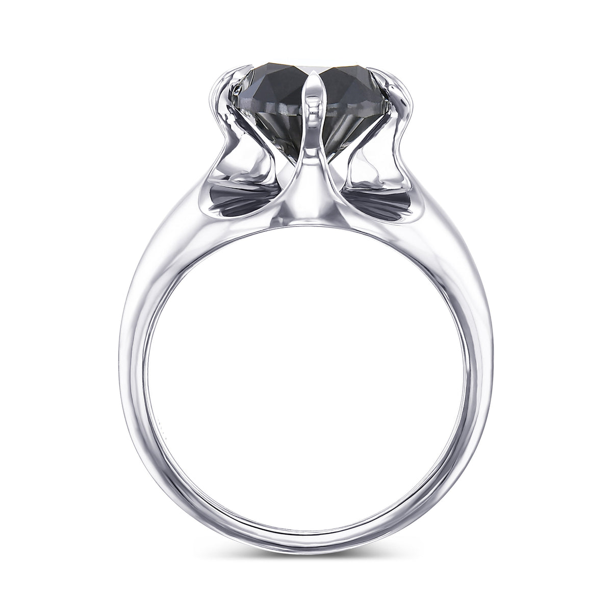 Fancy Black Round Solitaire Diamond Ring