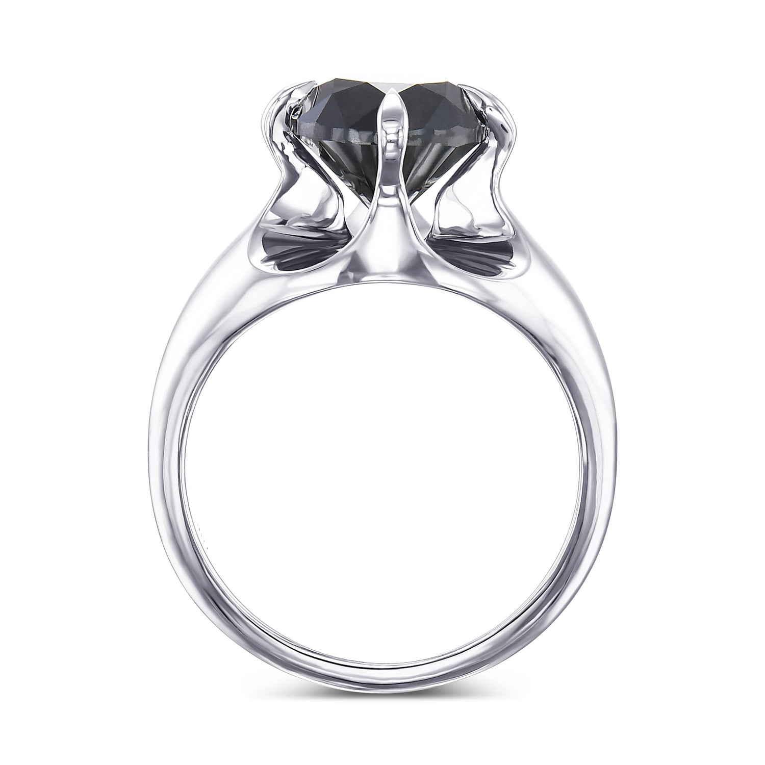 Fancy Black Round Solitaire Diamond Ring