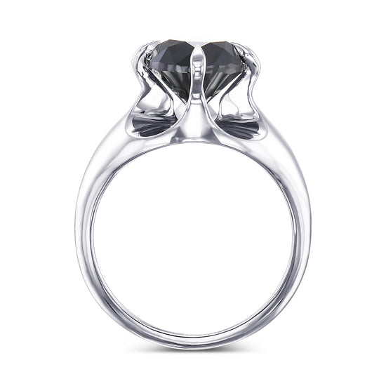 Fancy Black Round Solitaire Diamond Ring