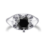 Fancy Black Round Solitaire Diamond Ring