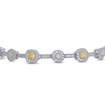 Fancy Intense Yellow and White Diamond Halo Bracelet