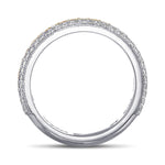 Fancy Intense Yellow and White Pave Diamond Milgrain Band Ring