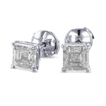 Colorless Asscher-cut Stud Diamond Earrings