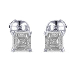 Colorless Asscher-cut Stud Diamond Earrings