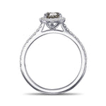 Fancy Dark Gray Pear Halo Diamond Ring