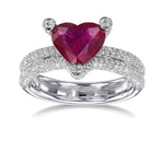 Heart Ruby and Diamond Designer Dress Ring