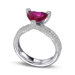 Heart Ruby and Diamond Designer Dress Ring