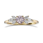 Fancy Light Pink Round Diamond Engagement & Wedding Set Rings