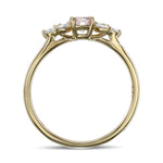 Fancy Light Pink Round Diamond Engagement & Wedding Set Rings