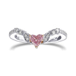 Fancy Intense Purplish Pink Heart Shape Diamond Wedding Band