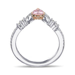Fancy Intense Purplish Pink Heart Shape Diamond Wedding Band
