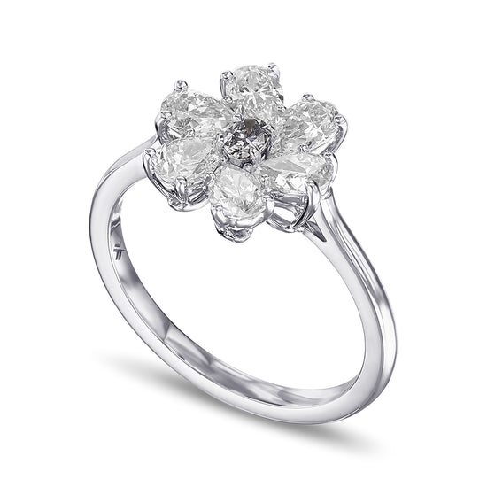 Fancy Gray Violet Oval Extraordinary Pear Diamond Ring