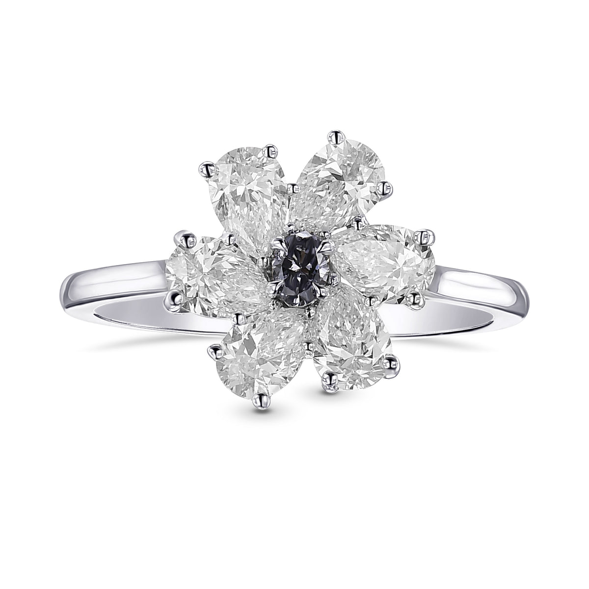 Fancy Gray Violet Oval Extraordinary Pear Diamond Ring