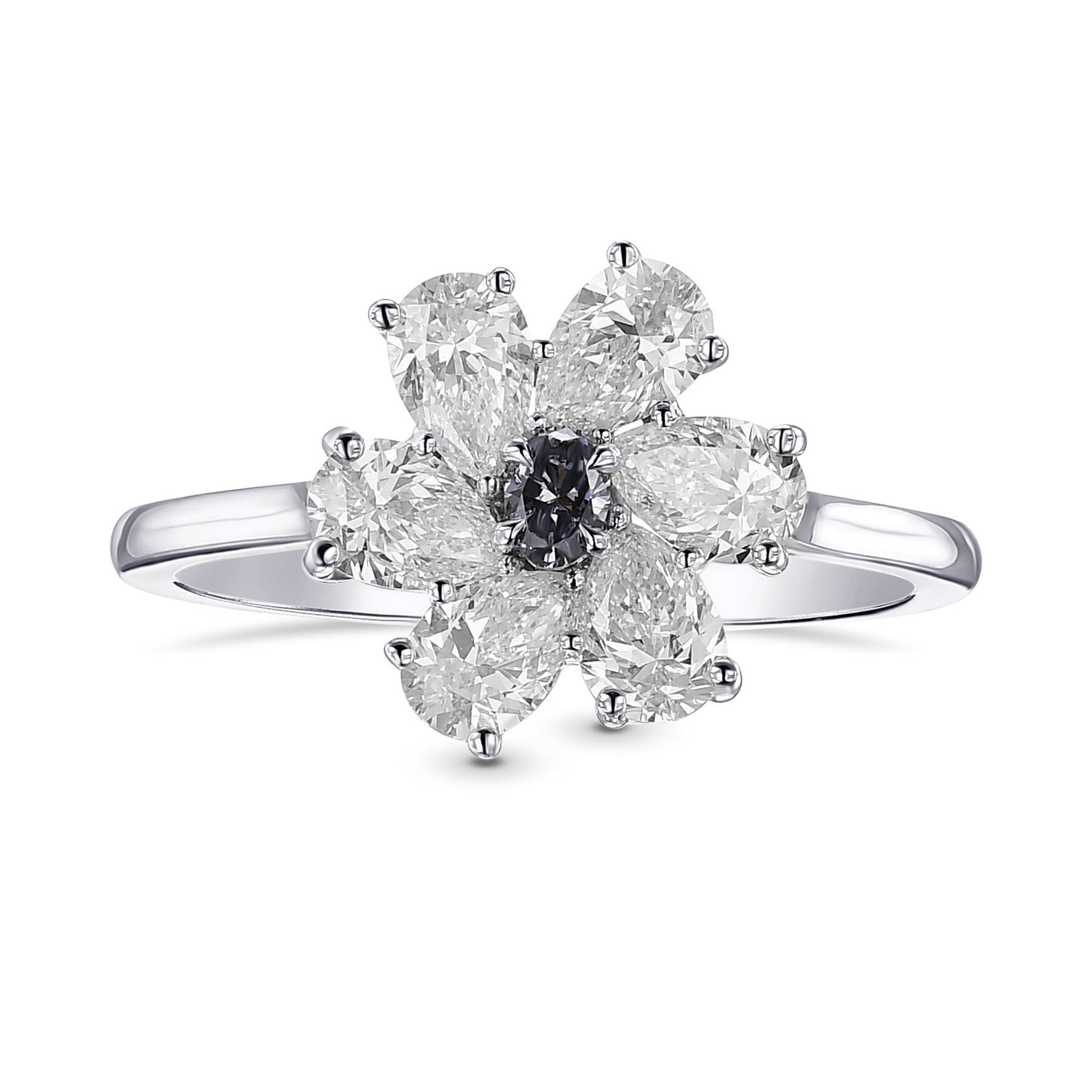 Fancy Gray Violet Oval Extraordinary Pear Diamond Ring