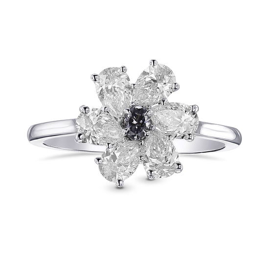 Fancy Gray Violet Oval Extraordinary Pear Diamond Ring
