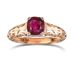 Cushion Burmese Pigeon Blood Ruby Solitaire Ring