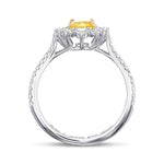 Fancy Vivid Yellow Radiant Halo Diamond Ring