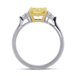 Fancy Yellow Radiant Diamond Side Stone Engagement & Wedding Ring Set