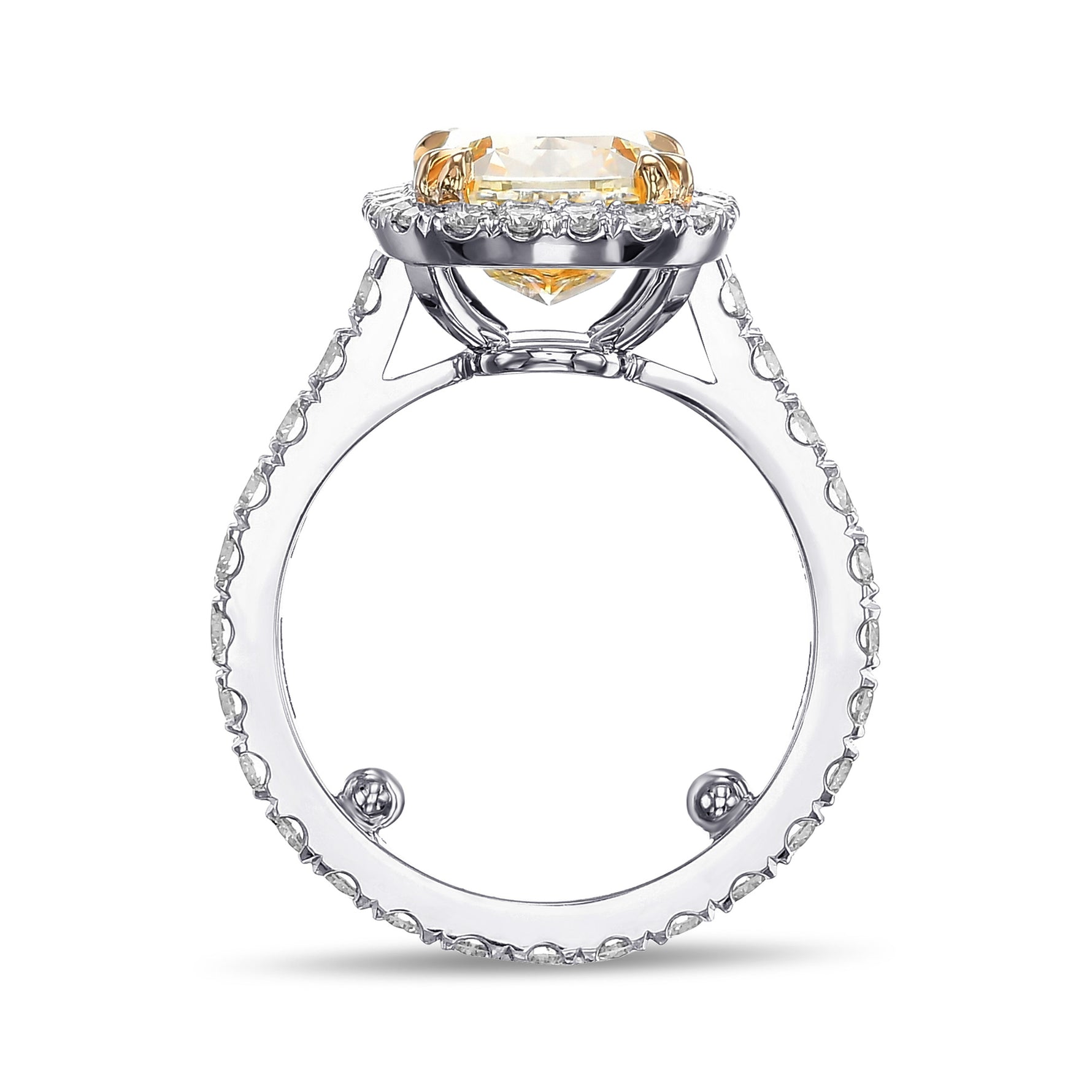 Fancy Yellow Cushion Halo Diamond Ring