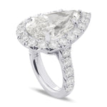 Colorless Pear Halo Diamond Ring
