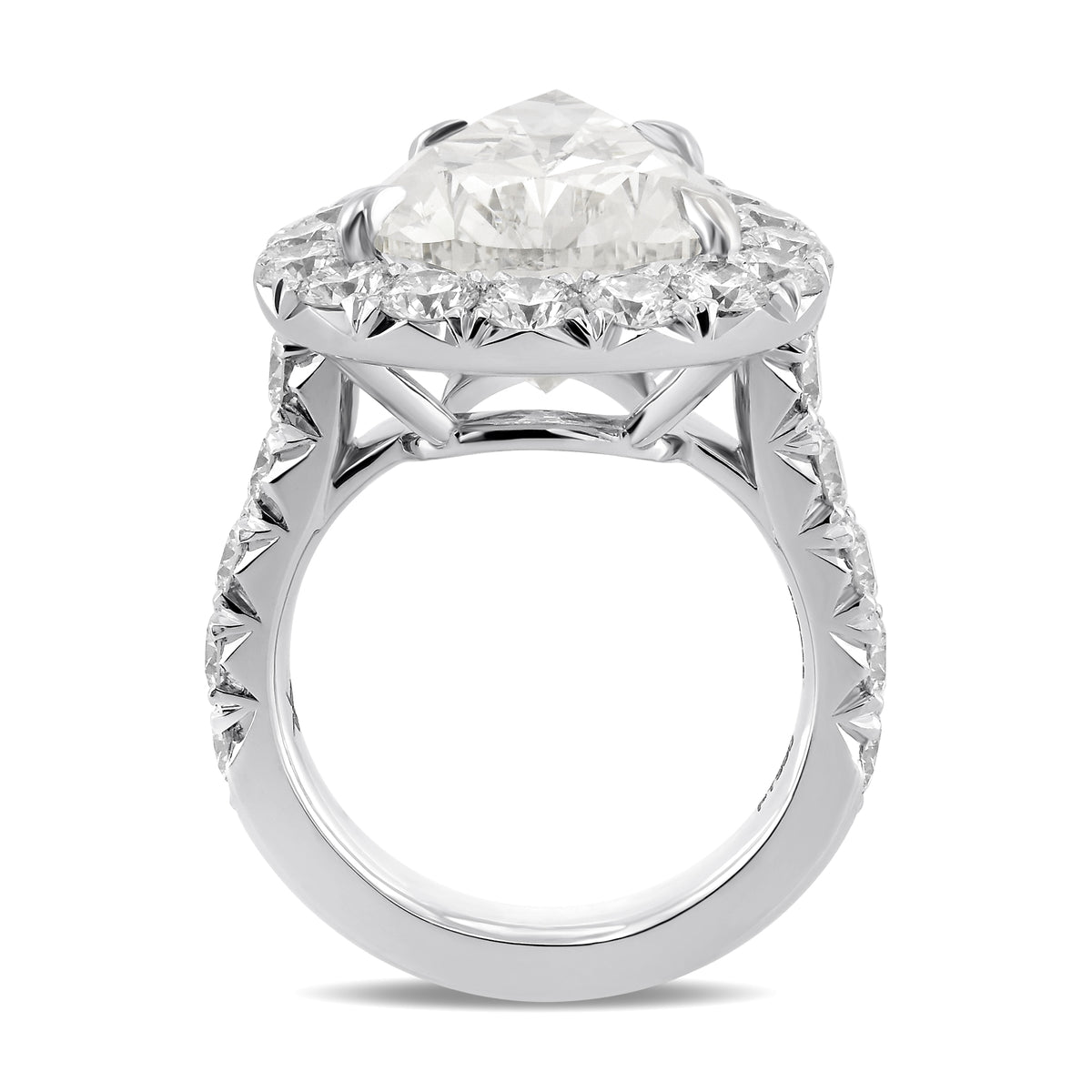 Colorless Pear Halo Diamond Ring