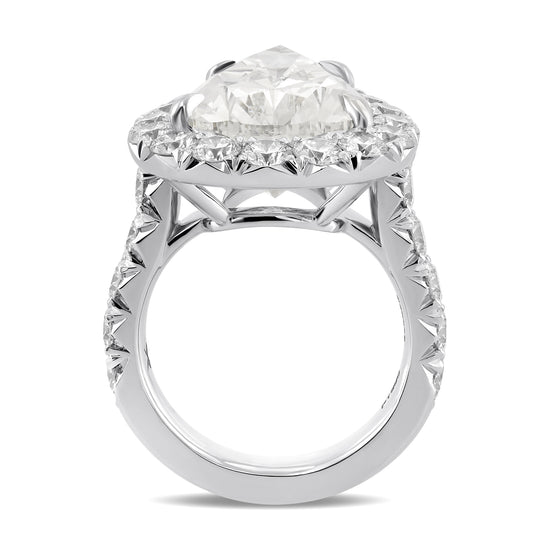 Colorless Pear Halo Diamond Ring