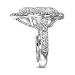Colorless Pear Halo Diamond Ring