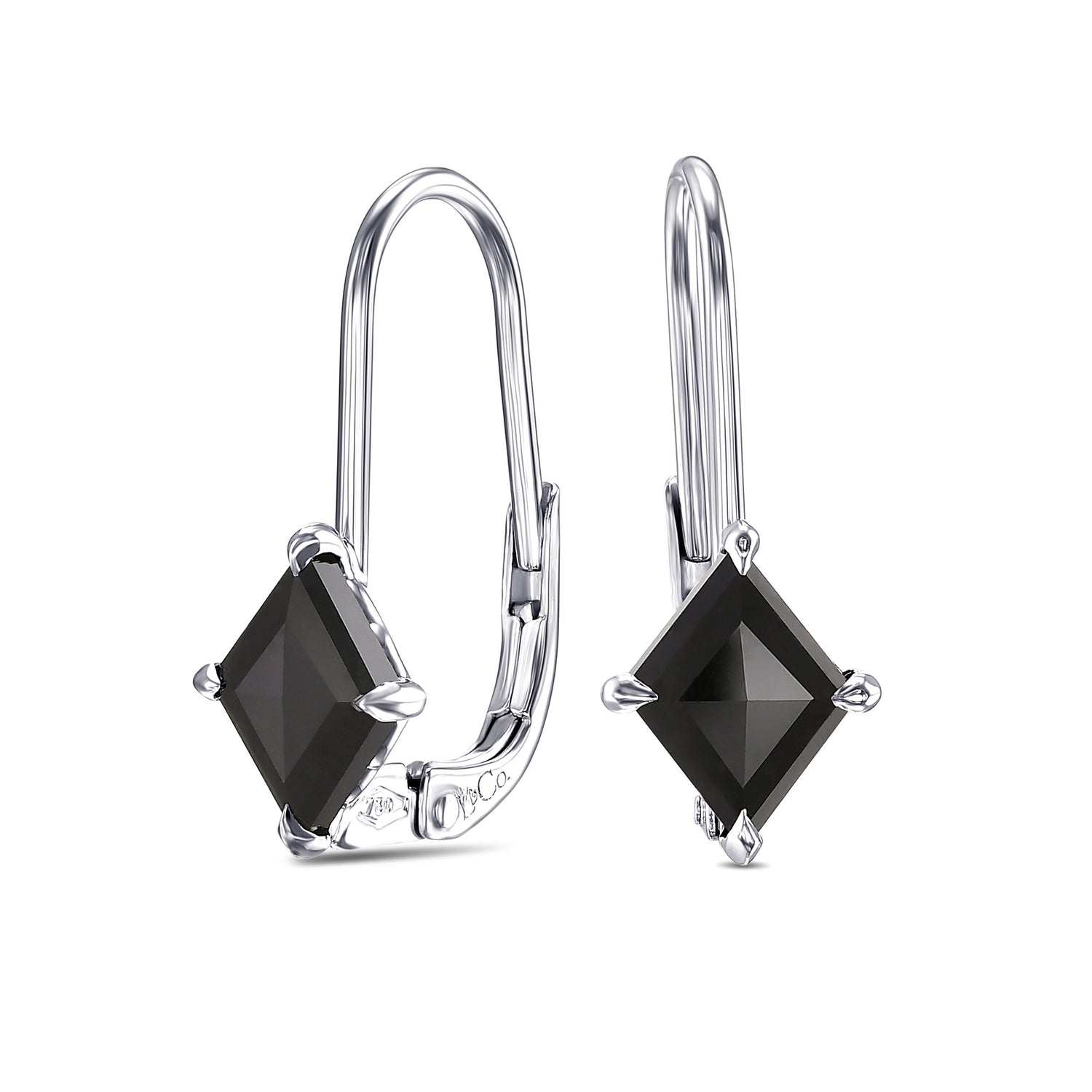 Fancy Black Lozenge Diamond Drop Earrings