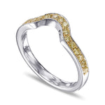 Contoured Fancy Yellow Diamond Wedding Band 
