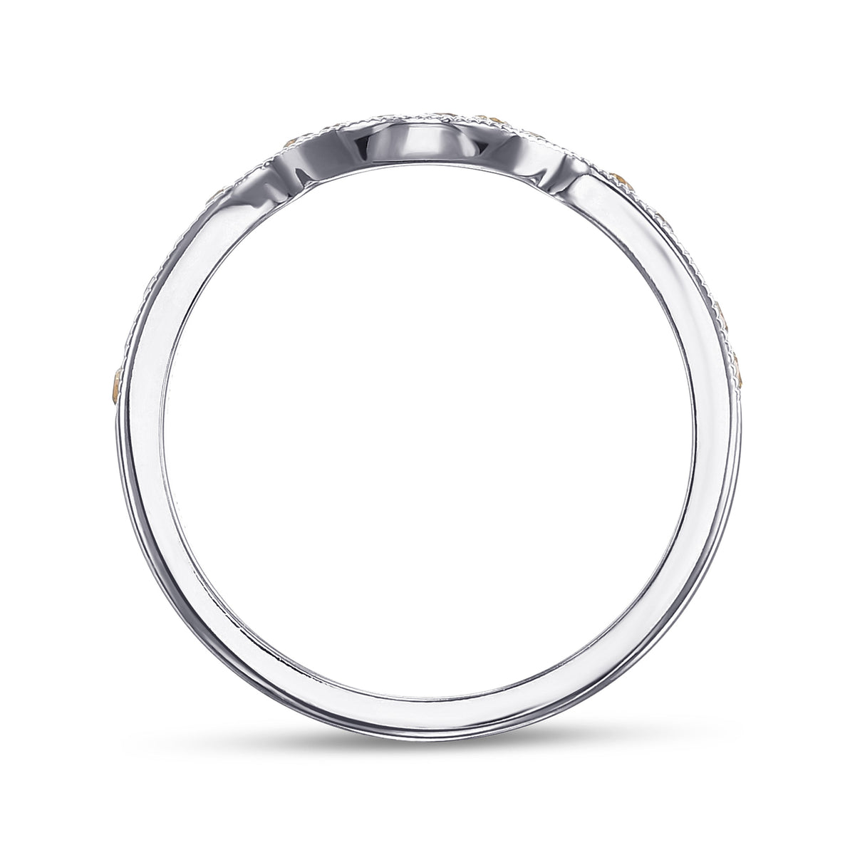 Contoured Fancy Yellow Diamond Wedding Band 