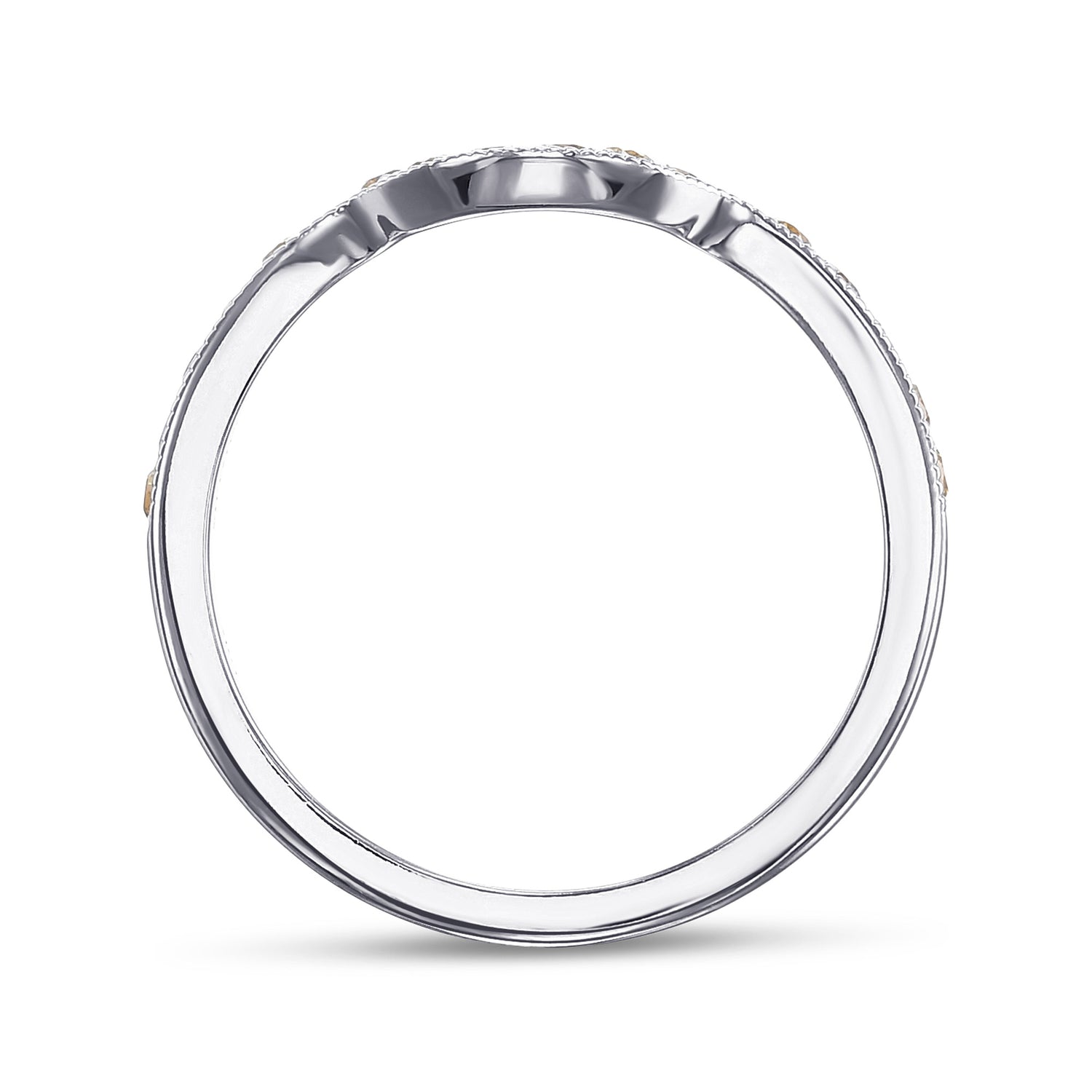 Contoured Fancy Yellow Diamond Wedding Band 