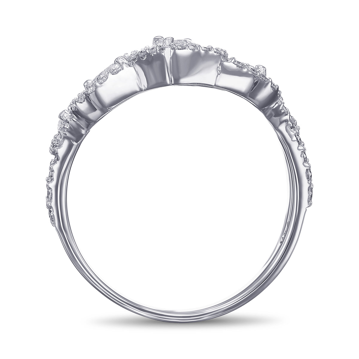 White Diamond Marquise and Pave Couture Ring