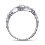 White Diamond Marquise and Pave Couture Ring