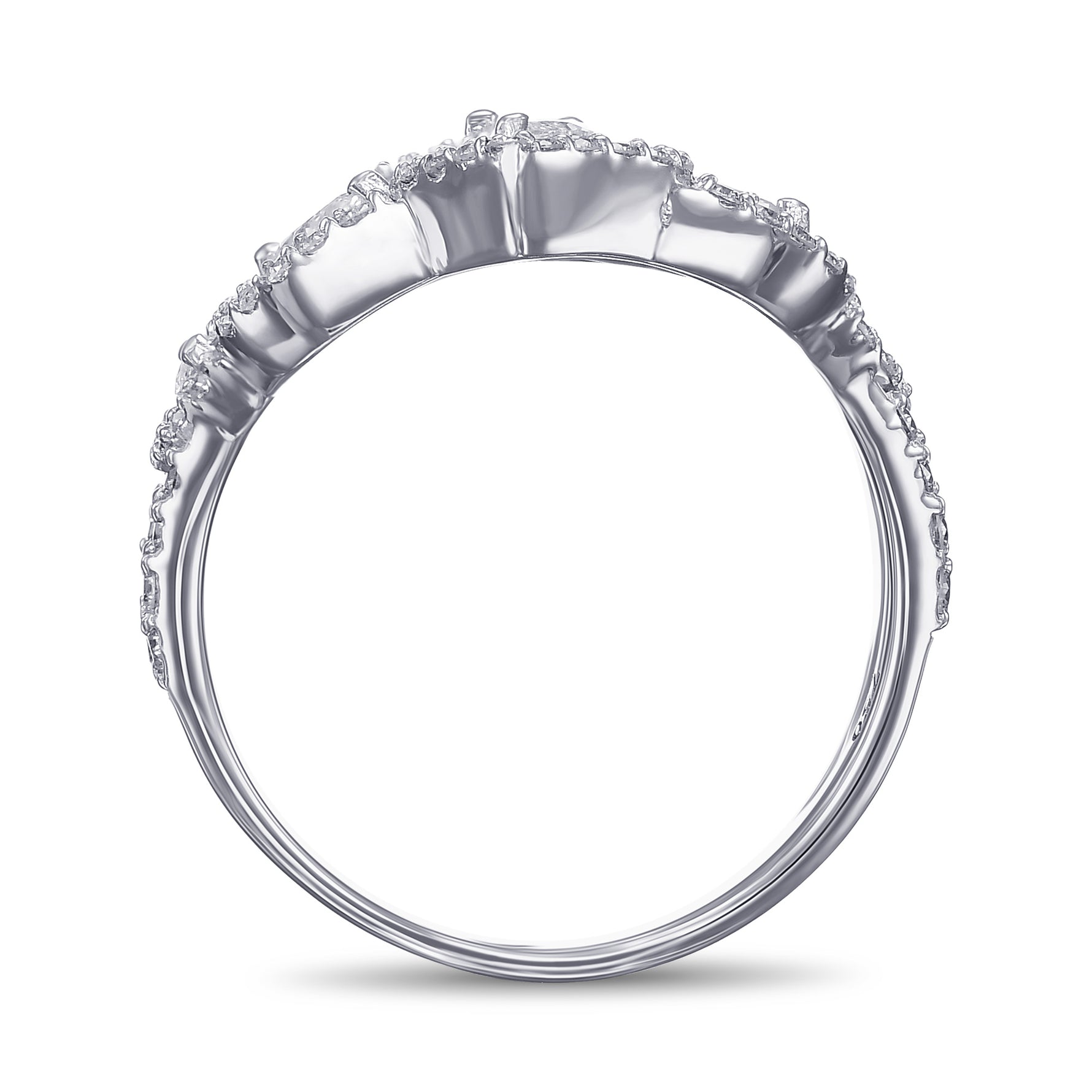 White Diamond Marquise and Pave Couture Ring