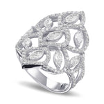 White Diamond Marquise and Pave Couture Ring