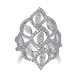 White Diamond Marquise and Pave Couture Ring