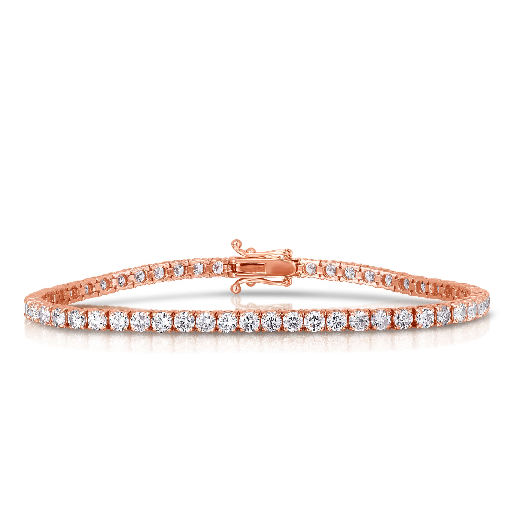 Round White Diamond Tennis Bracelet