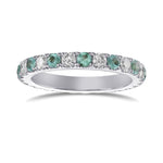 Emerald & White Diamond Full Eternity Band 