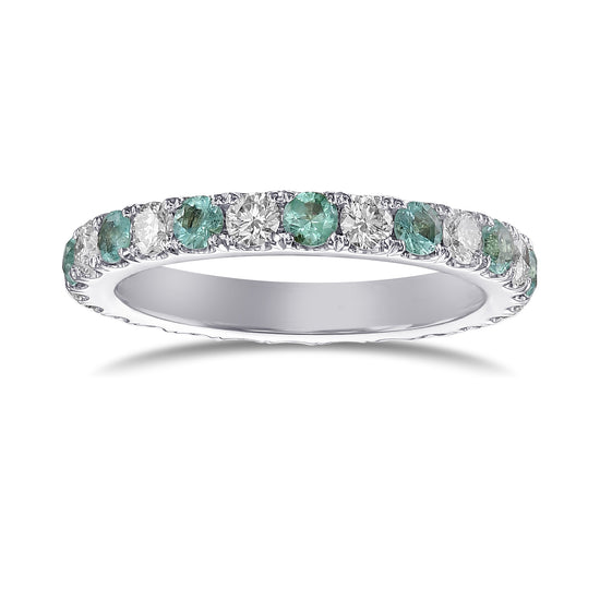 Emerald & White Diamond Full Eternity Band 