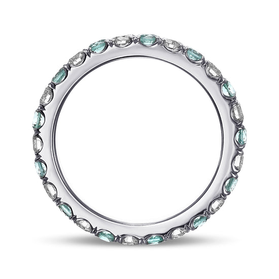 Emerald & White Diamond Full Eternity Band 