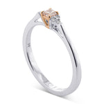 Light Pink Radiant Accent Diamond ring