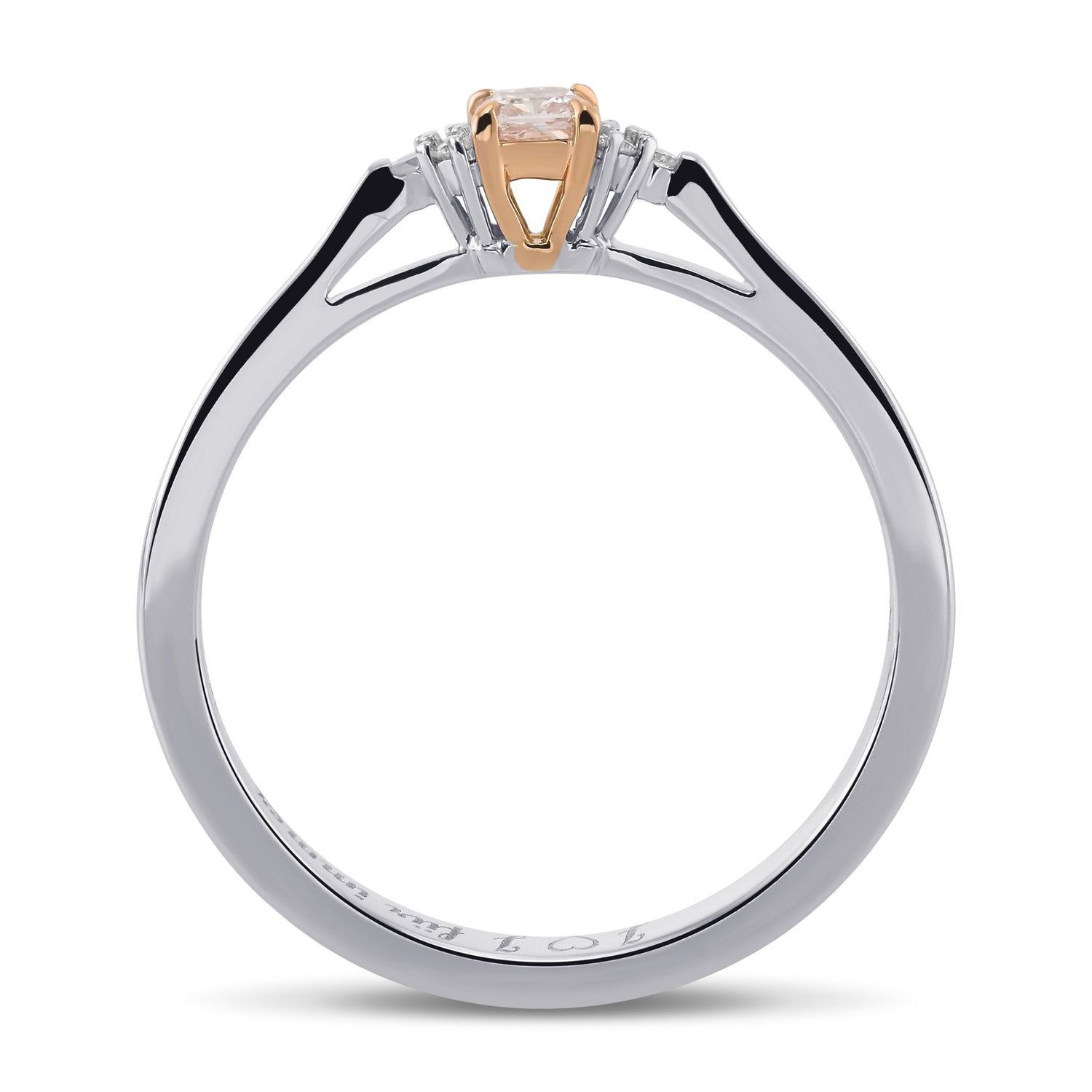 Light Pink Radiant Accent Diamond ring