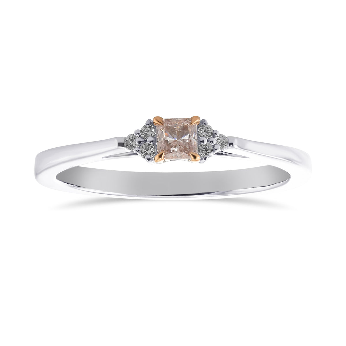 Light Pink Radiant Accent Diamond ring