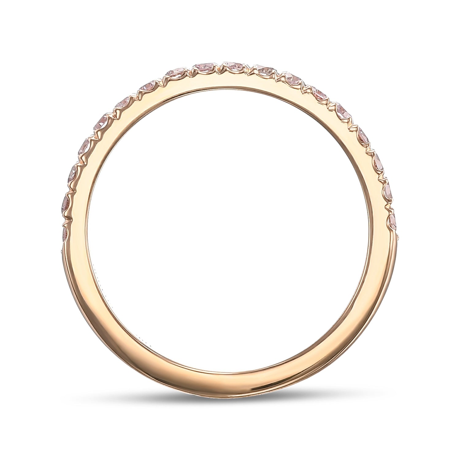 Fancy Light Pink Diamond Half Eternity Ring