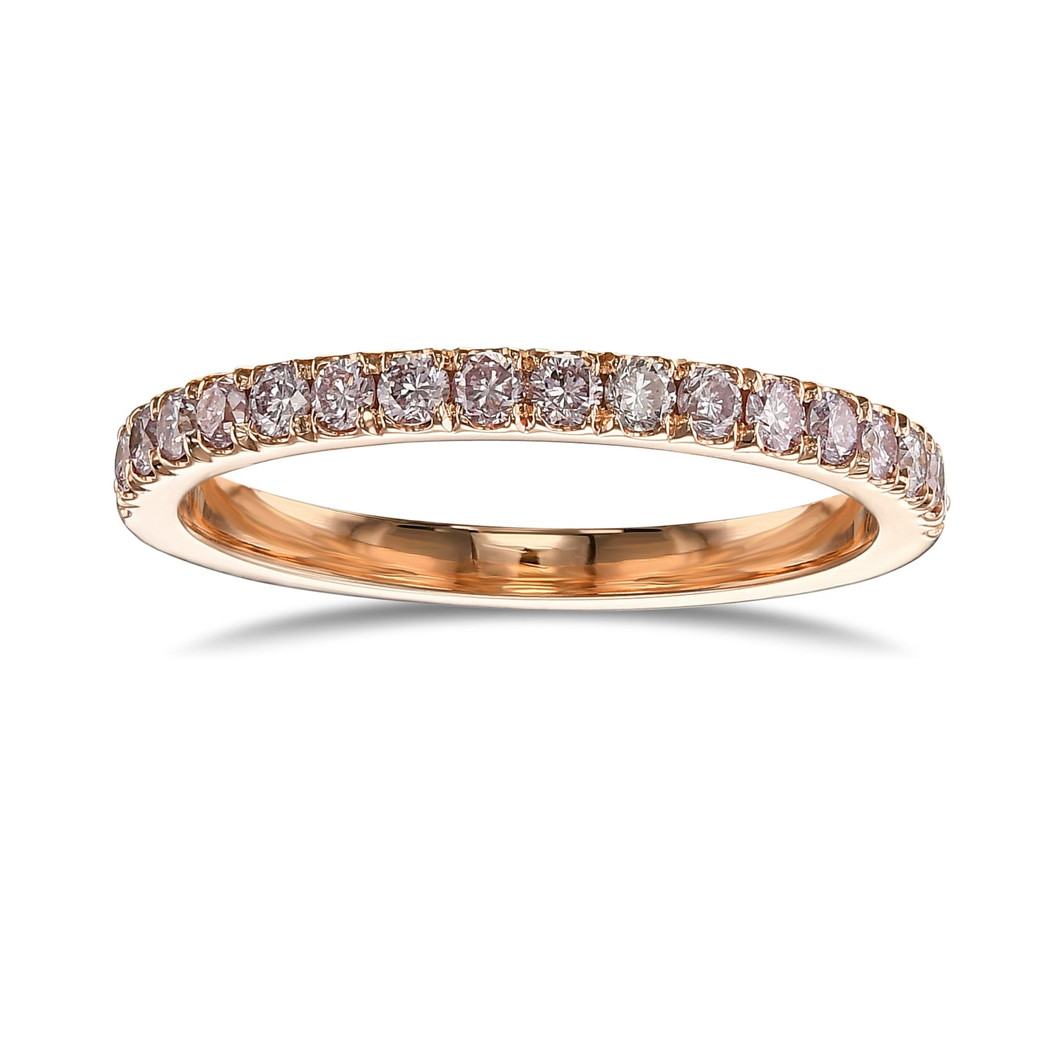 Fancy Light Pink Diamond Half Eternity Ring