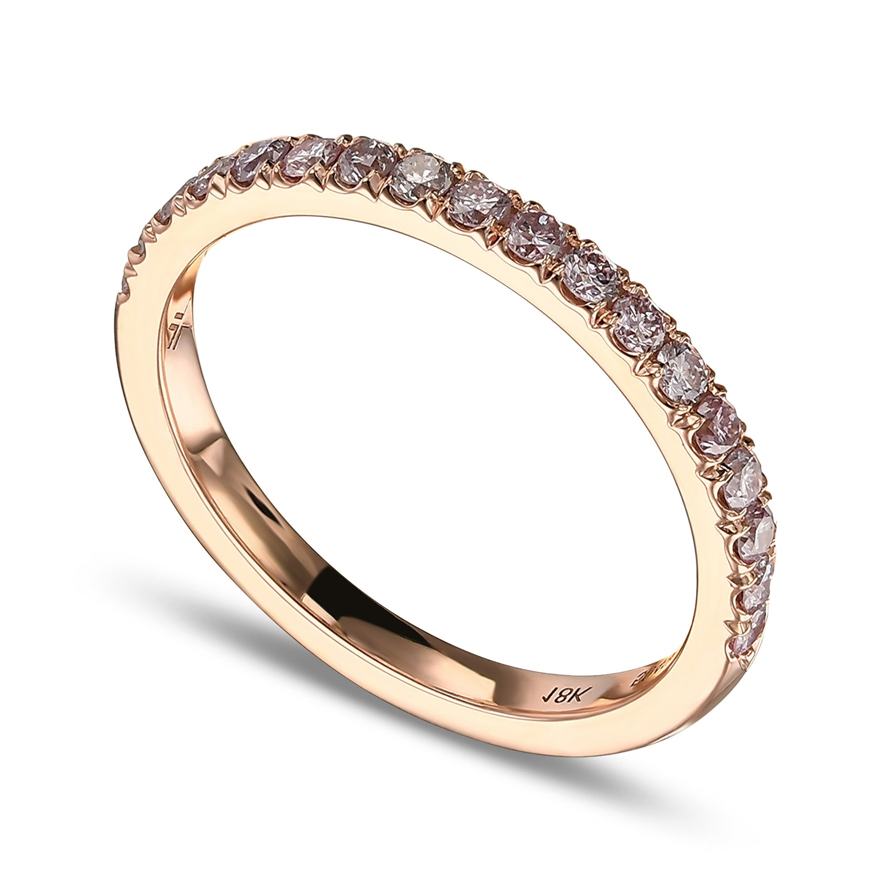 Fancy Light Pink Diamond Half Eternity Ring