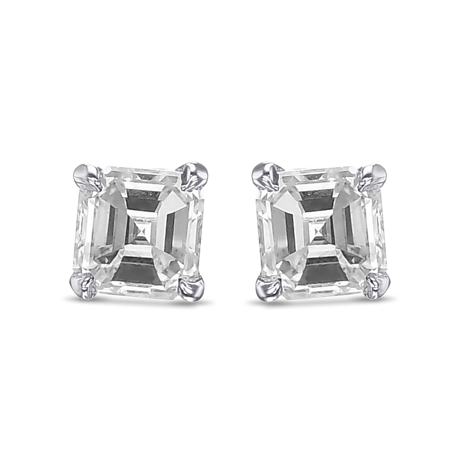 Asscher-cut Stud Diamond Earrings