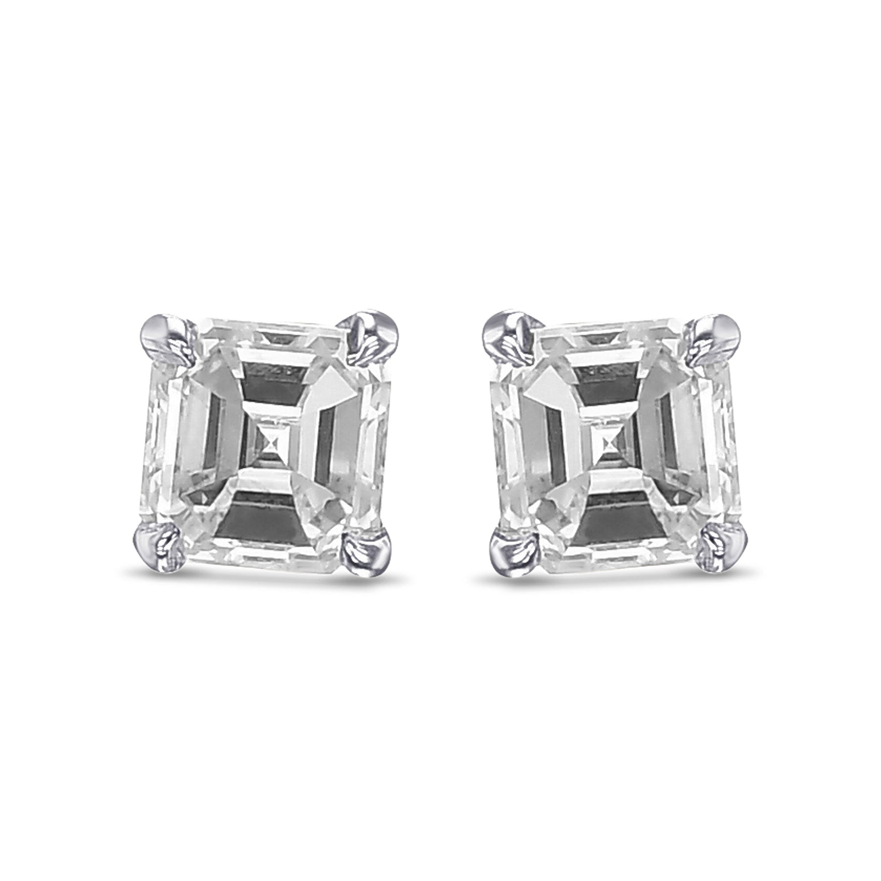 Asscher-cut Stud Diamond Earrings