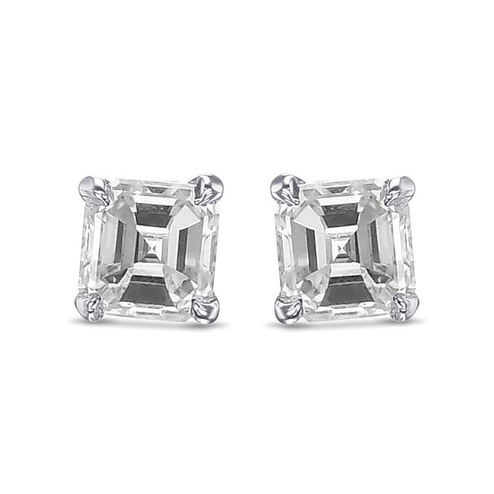Asscher-cut Stud Diamond Earrings